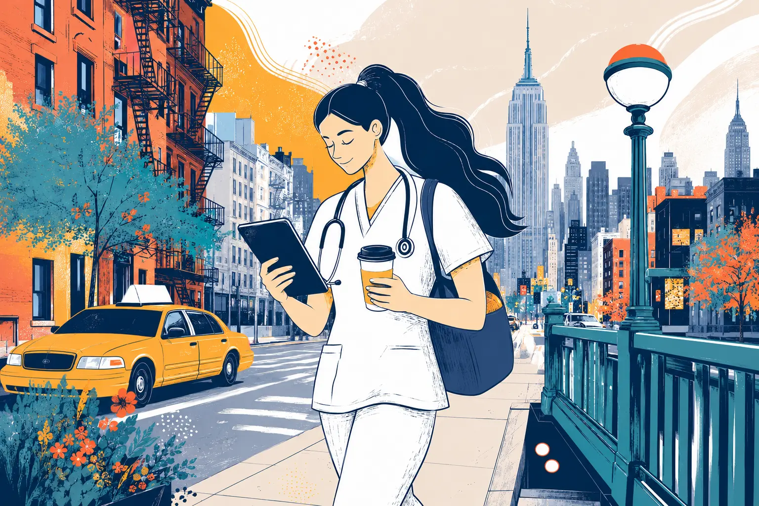 A nurse in New York working on nursing CEUs