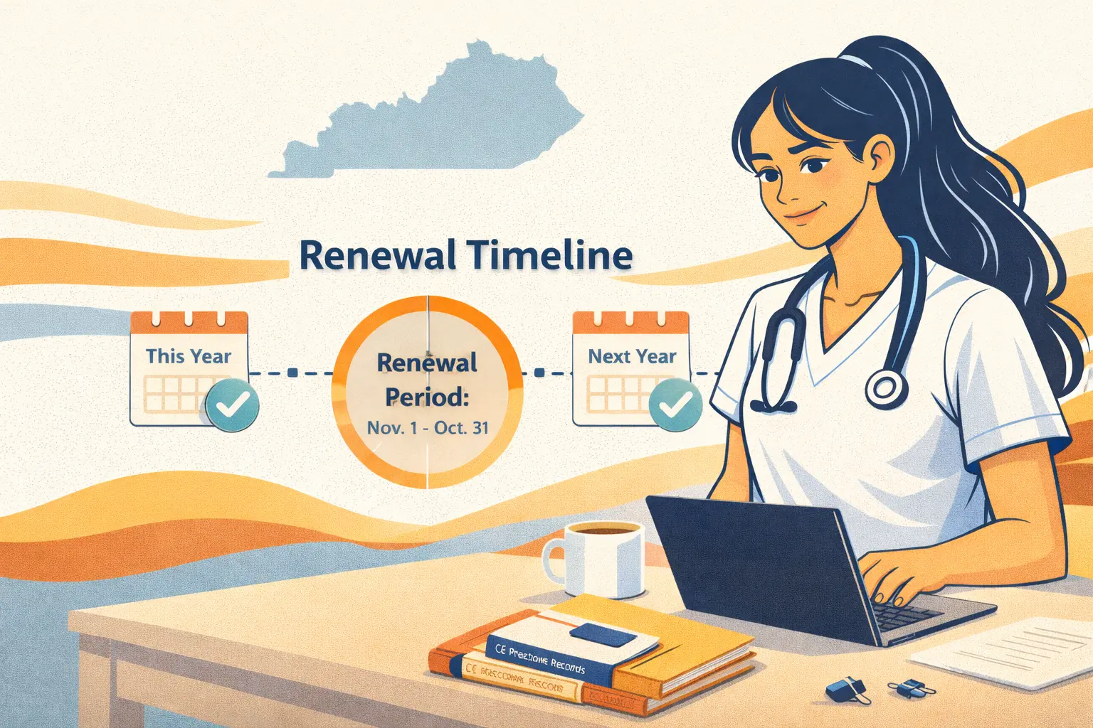 A nurse from Kentucky reviewing nursing CEUs