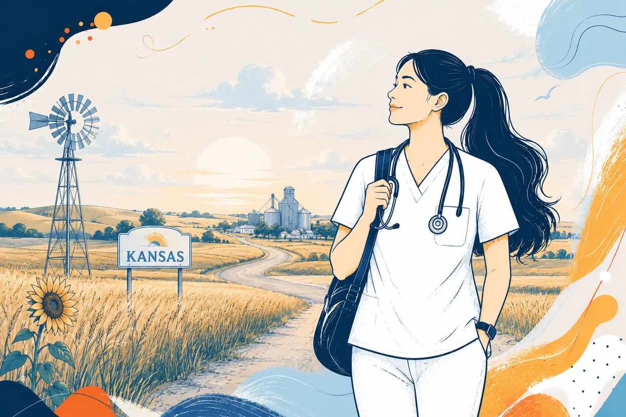A nurse in Kansas taking a relaxing walk